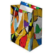 Gele Abstracte cadezak Medium Cadeauzakje (Voorkant Gekanteld)