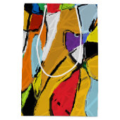 Gele Abstracte cadezak Medium Cadeauzakje (Achterkant)