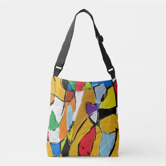 Gele Abstracte canvas tas (Voorkant)