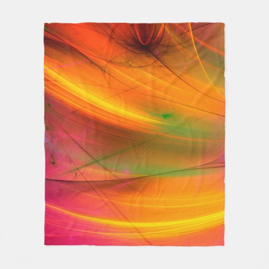 gele abstracte fractale achtergrond 3d rendering3d fleece deken (Voorkant)