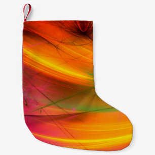 gele abstracte fractale achtergrond 3d rendering3d kleine kerstsok