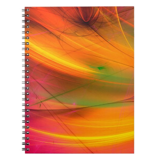 gele abstracte fractale achtergrond 3d rendering3d notitieboek (Voorkant)