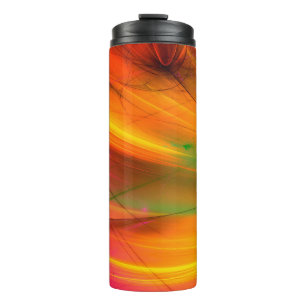 gele abstracte fractale achtergrond 3d rendering3d thermosbeker