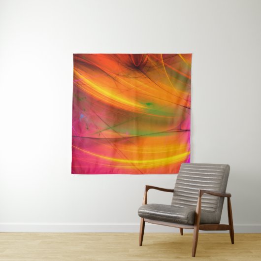 gele abstracte fractale achtergrond 3d rendering3d wandkleed (In situ)