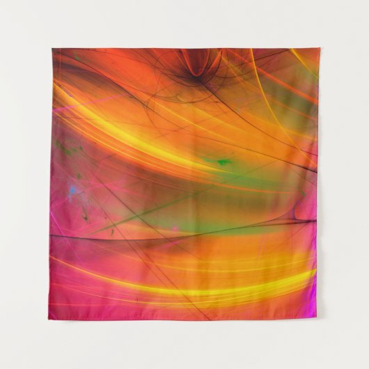 gele abstracte fractale achtergrond 3d rendering3d wandkleed (Voorkant)