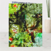 Gele abstracte gevouwen wenskaart,Helder van kleur Kaart (Achterkant)