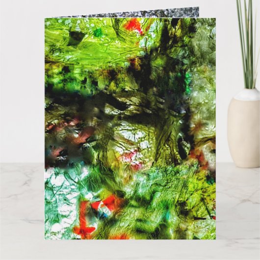 Gele abstracte gevouwen wenskaart,Helder van kleur Kaart (Voorkant)