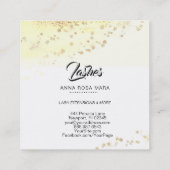 *~* Gele Abstracte Glitter Lashes Vierkante Visitekaartje (Achterkant)