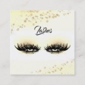 *~* Gele Abstracte Glitter Lashes Vierkante Visitekaartje (Voorkant)