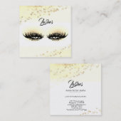 *~* Gele Abstracte Glitter Lashes Vierkante Visitekaartje (Voorkant / Achterkant)