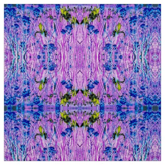 Gele Abstracte Iris's Stof (Swatch)