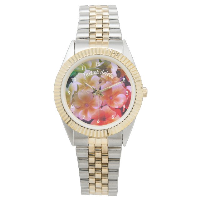 Gele Abstracte kleuren van primrose Spring Flowers Horloge (Voorkant)