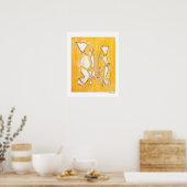 Gele abstracte koppel huisdecoratie 16x20 posters (Keuken)