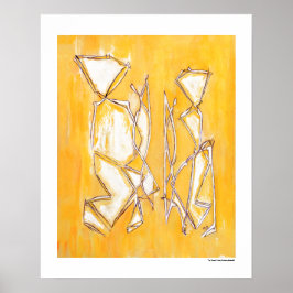 Gele abstracte koppel huisdecoratie 16x20 posters