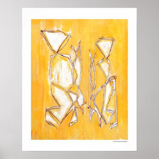 Gele abstracte koppel huisdecoratie 16x20 posters (Voorkant)