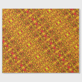 Gele abstracte kunst lijkt op sari cloth tribal cadeaupapier (Vlak)