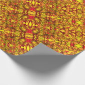 Gele abstracte kunst lijkt op sari cloth tribal cadeaupapier (Hoek)