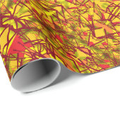 Gele abstracte kunst lijkt op sari cloth tribal cadeaupapier (Rol Hoek)