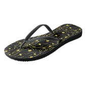 Gele abstracte kunstpatroon flip flops (Schuin)