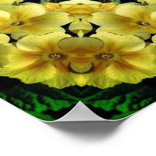 Gele Abstracte primroopbloem Poster (Hoek)