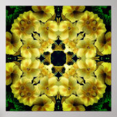Gele Abstracte primroopbloem Poster (Voorkant)