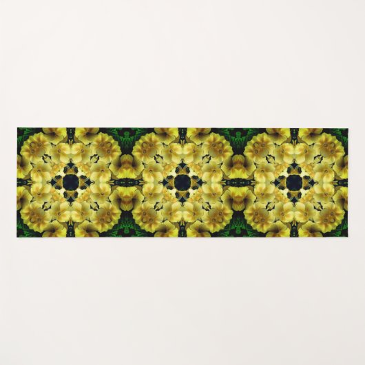 Gele Abstracte primroopbloem Yogamat (Voorkant (horizontaal))