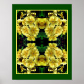 Gele Abstracte primrose Spring Flowers Poster (Voorkant)