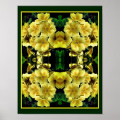 Gele Abstracte primrose Spring Flowers Poster (Voorkant)