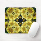 Gele Abstracte primrose Vloerkunst Muismat (Met muis)