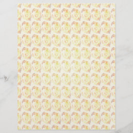Gele Abstracte Rozen Bulk Scrapbook Papier Pagina' Flyer