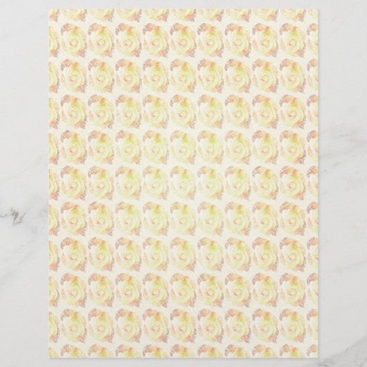 Gele Abstracte Rozen Bulk Scrapbook Papier Pagina' Flyer (Voorkant)