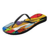 Gele abstracte slippers teenslippers (Schuin)
