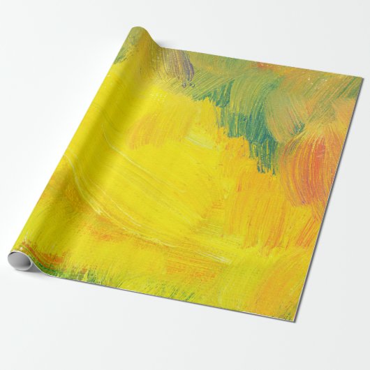gele abstracte textuur aol poot. handgetekende tes cadeaupapier (Uitgerold)