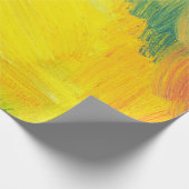 gele abstracte textuur aol poot. handgetekende tes cadeaupapier (Hoek)