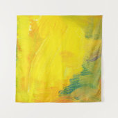 gele abstracte textuur aol poot. handgetekende tes wandkleed (Voorkant (horizontaal))