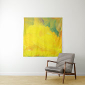 gele abstracte textuur aol poot. handgetekende tes wandkleed (In situ)