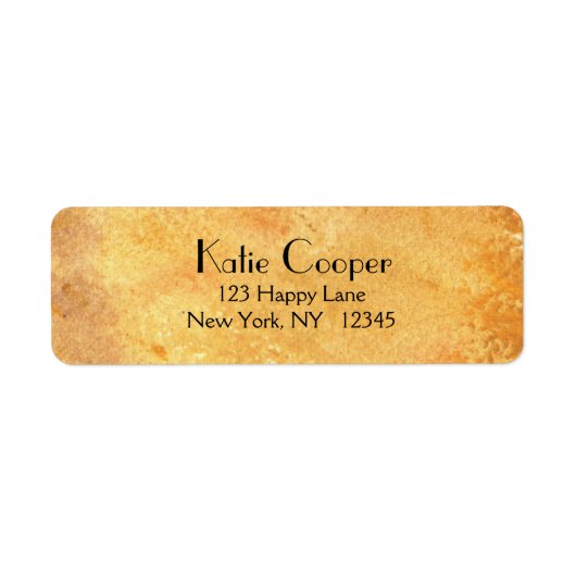 Gele Abstracte textuur Etiket (Voorkant)