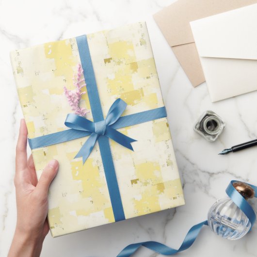 Gele abstracte verf cadeaupapier (Geschenken)