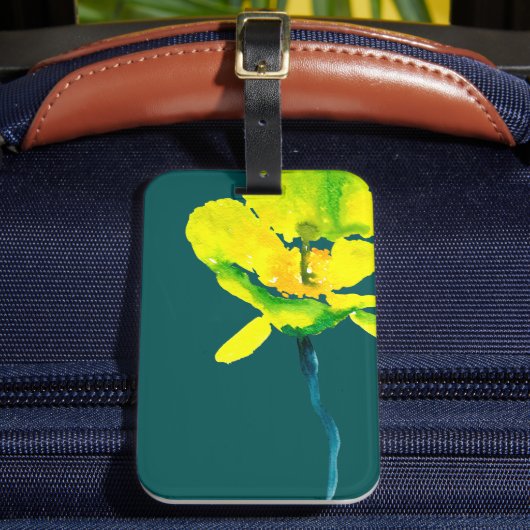 Gele abstracte waterverf, dunne bagagelabel (Voorkant Insitu 2)