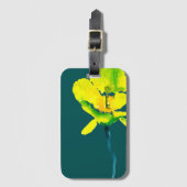 Gele abstracte waterverf, dunne bagagelabel (Voorkant (verticaal))