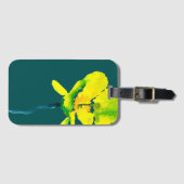 Gele abstracte waterverf, dunne bagagelabel (Voorkant (horizontaal))