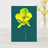 Gele abstracte waterverf, dunne kaart (Gele Bloem)