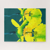 Gele abstracte waterverf, dunne legpuzzel (Horizontaal)