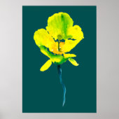 Gele abstracte waterverf, dunne poster (Voorkant)