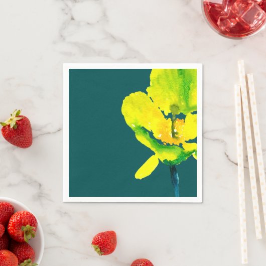 Gele abstracte waterverf, dunne servet (Insitu)