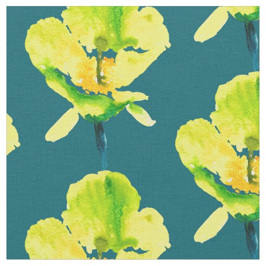 Gele abstracte waterverf, dunne stof (Close Up)