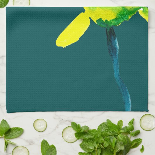 Gele abstracte waterverf, dunne theedoek (Gevouwen)