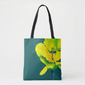 Gele abstracte waterverf, dunne tote bag (Voorkant)
