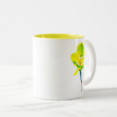 Gele abstracte waterverf, dunne tweekleurige koffiemok (Voorkant rechts)