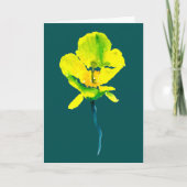 Gele abstracte waterverf losse bloem kaart (Voorkant)